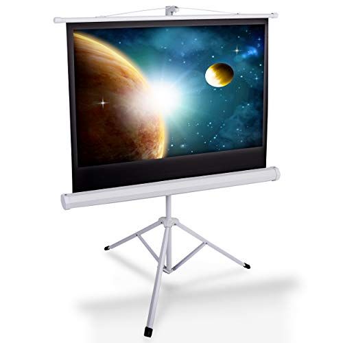  Pyle Portable Projector Screen Tripod Stand - Mobile Projection Screen , Lightweight Carry & Durable Easy Pull Assemble System for Schools Meeting Conference Indoor Outdoor Use, 40 Inch