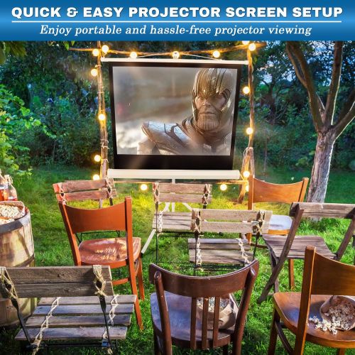  Pyle Portable Projector Screen Tripod Stand - Mobile Projection Screen , Lightweight Carry & Durable Easy Pull Assemble System for Schools Meeting Conference Indoor Outdoor Use, 40 Inch