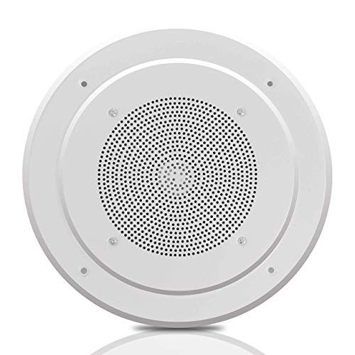  Pyle 8” Ceiling Wall Mount Speaker - Full Range Woofer Speaker System 100 Volt Transformer Flush Design w/ 60Hz-16kHz Frequency Response 200 Watts Peak & Template for Easy Installation