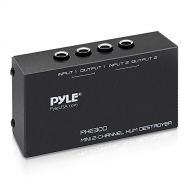 Pyle Compact Mini Hum Eliminator Box - 2 Channel Passive Ground Loop Isolator, Noise Filter, AC Buzz Destroyer, Hum Killer w/ 2 1/4-Inch TRS Input and Output for 2 Mono / 1 Stereo Signa