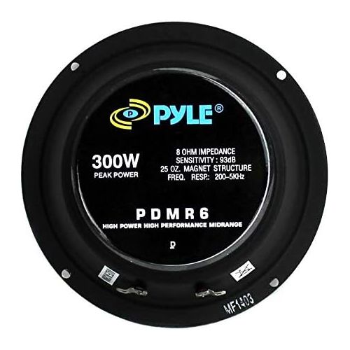  6) Pyle PDMR6 MidRange 6.5 1800W Car Mid Bass Mid Range Woofers Audio Speakers