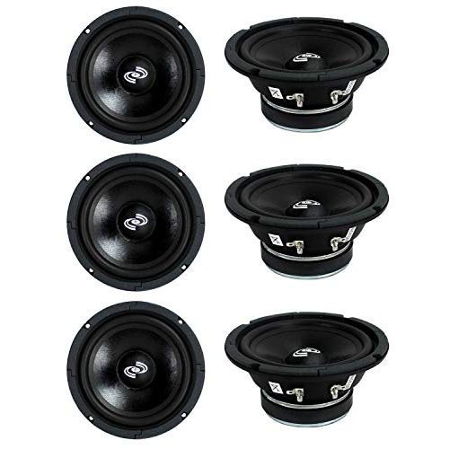  6) Pyle PDMR6 MidRange 6.5 1800W Car Mid Bass Mid Range Woofers Audio Speakers