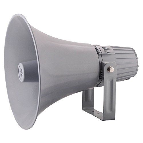  Pyle Indoor Outdoor PA Horn Speaker - 12.7 Inch 60 W Compact Loud Sound Megaphone w/ 400Hz-5KHzz Frequency, 16 Ohm, 70V/100V Transformer, Mounting Bracket Hardware, For 70V/100V Audio S