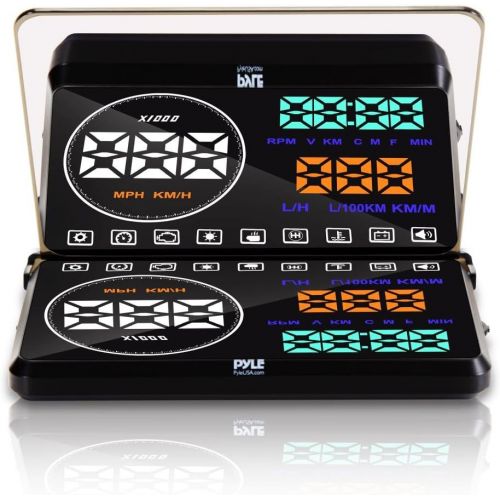  Pyle Universal 5.5’’ Car HUD Head-Up Display Windshield Screen Projector Vehicle Speed & Diagnostic Monitor System Plug & Play OBD2/EUOBD Water Temp, Voltage, Fuel Indications & Mo