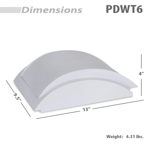  Indoor Wall Mount PA Speaker - 6.5 Inch 50 Watt Surface Mountable Public Address Speaker with 70 Volt Transformer, 130 Hz to 15 kHz Frequency Response, 8 Ohm - Pyle PDWT6 SILVER