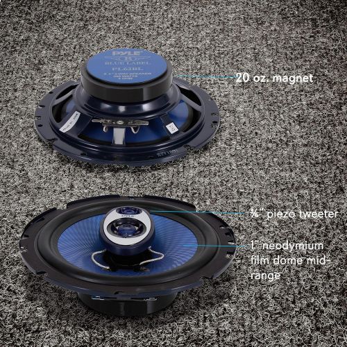  6.5 Three-Way Sound Speaker System - Pyle PL63BL & SCOSCHE SAGMHR634B 2007 to 2015 Select GM 6.5” or 6.75” Speaker Adapter, Pair