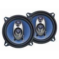 Pyle 5.25” Car Sound Speaker (Pair) - Upgraded Blue Poly Injection Cone 3-Way 200 Watt Peak w/Non-fatiguing Butyl Rubber Surround 100-20Khz Frequency Response 4 Ohm & 1 ASV Voice Coil -
