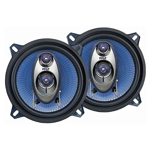  Pyle 5.25” Car Sound Speaker (Pair) - Upgraded Blue Poly Injection Cone 3-Way 200 Watt Peak w/Non-fatiguing Butyl Rubber Surround 100-20Khz Frequency Response 4 Ohm & 1 ASV Voice Coil -