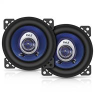 Pyle 4 Car Sound Speaker (Pair) - Upgraded Blue Poly Injection Cone 2-Way 180 Watt Peak w/ Non-fatiguing Butyl Rubber Surround 110 - 20Khz Frequency Response 4 Ohm & 3/4 ASV Voice Coil