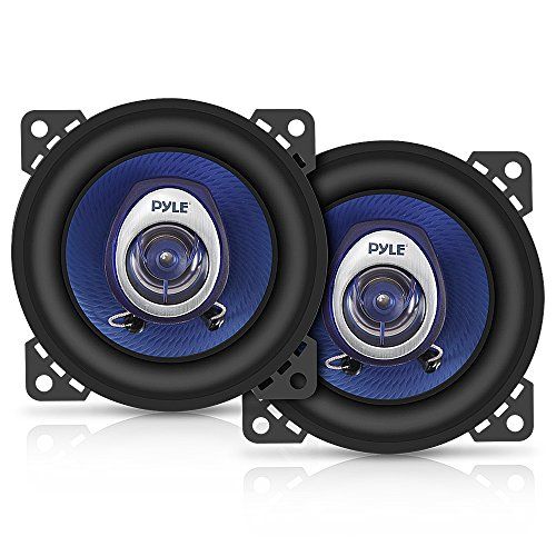  Pyle 4 Car Sound Speaker (Pair) - Upgraded Blue Poly Injection Cone 2-Way 180 Watt Peak w/ Non-fatiguing Butyl Rubber Surround 110 - 20Khz Frequency Response 4 Ohm & 3/4 ASV Voice Coil