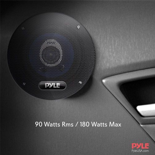  Pyle 4 Car Sound Speaker (Pair) - Upgraded Blue Poly Injection Cone 2-Way 180 Watt Peak w/ Non-fatiguing Butyl Rubber Surround 110 - 20Khz Frequency Response 4 Ohm & 3/4 ASV Voice Coil