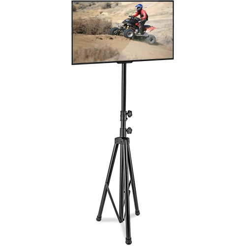  Pyle Premium LCD Flat Panel TV Tripod, Portable TV Stand, Foldable Stand Mount, Fits LCD LED Flat Screen TV Up To 60, Adjustable Height, 67 lbs Weight Capacity, VESA 75, 100, 200mm