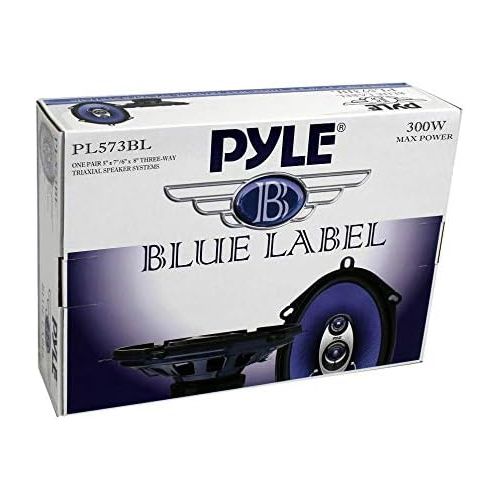  4) New Pyle PL573BL 5x7 600 Watts 3-Way Car Coaxial Speakers Stereo Blue Four