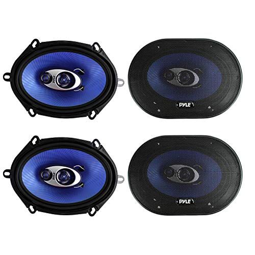  4) New Pyle PL573BL 5x7 600 Watts 3-Way Car Coaxial Speakers Stereo Blue Four