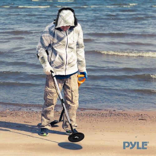  Pyle Weatherproof Metal Detector System - Professional Treasure Hunter 4000 Submersible Treasure Metal Finder w/ Waterproof Search Coil, Headphones, Easy Access Controller, Adjusta