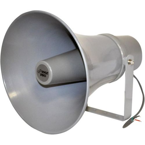  Indoor Outdoor PA Horn Speaker - 11 Inch 30-Watt Power Compact Loud Sound Megaphone w/ 400Hz-5KHz Frequency, 8 Ohm, 70V Transformer, Mounting Bracket, For 70V Audio System - Pyle P