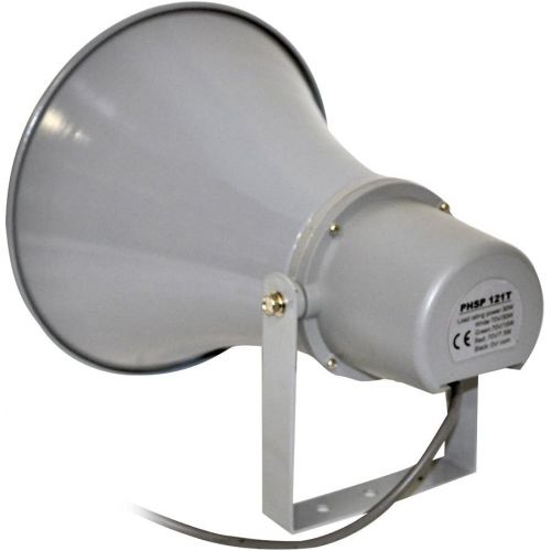  Indoor Outdoor PA Horn Speaker - 11 Inch 30-Watt Power Compact Loud Sound Megaphone w/ 400Hz-5KHz Frequency, 8 Ohm, 70V Transformer, Mounting Bracket, For 70V Audio System - Pyle P
