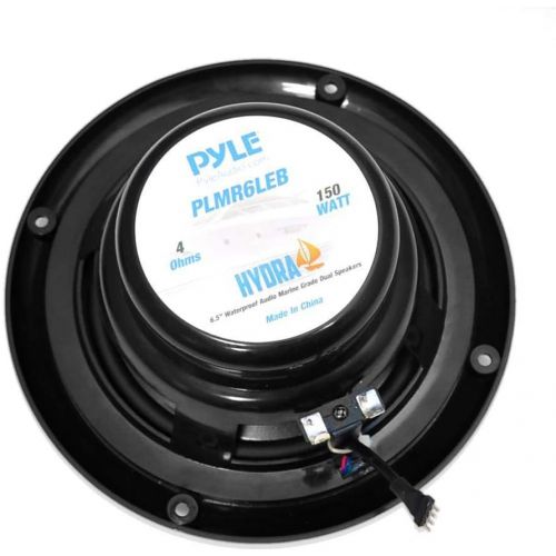  Pyle Audio 150W 6.5-Inch Waterproof Marine Speakers w/LED Lights (4 Speakers)