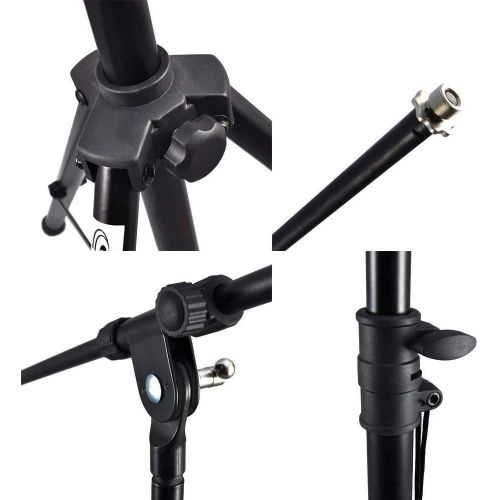  Pyle Heavy Duty Tripod Extendable Boom Microphone Adjustable Mic Stand (4 Pack)