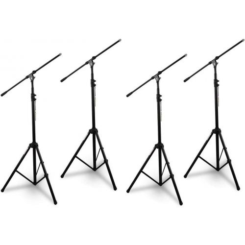  Pyle Heavy Duty Tripod Extendable Boom Microphone Adjustable Mic Stand (4 Pack)