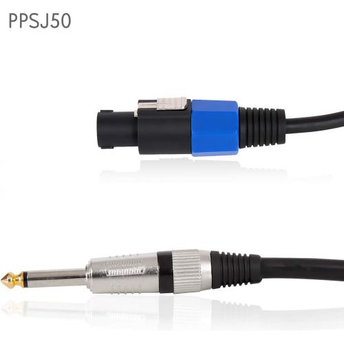  Pyle f 1/4 Audio Cord-Speakon Connector to 1/4 Inch Male Connection 50 ft 12 Gauge Black Heavy Duty fessional Speaker Cable Wire-Delivers High Quality Sound-Pyle PPSJ50
