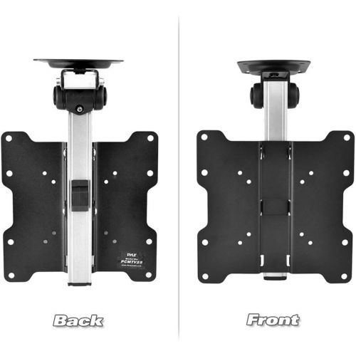  Pyle Universal Folding Tv Ceiling Mount - Hide-Away Ceiling Flip Down Tv Mount Bracket - VESA Mount Compatible for 17” - 37 TVs - Flat Panel HDTV, LCD Screen, LED, Plasma, & Smart TVs -