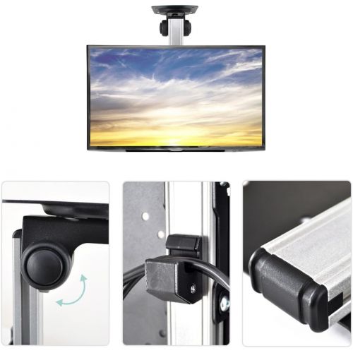  Pyle Universal Folding Tv Ceiling Mount - Hide-Away Ceiling Flip Down Tv Mount Bracket - VESA Mount Compatible for 17” - 37 TVs - Flat Panel HDTV, LCD Screen, LED, Plasma, & Smart TVs -