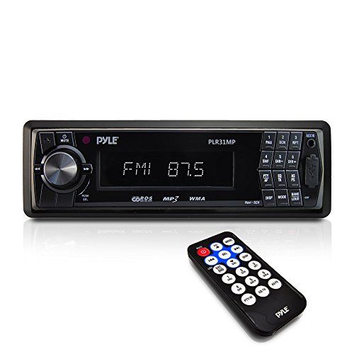  Pyle Car Stereo Head Unit Receiver - Premium in Dash AM/FM-MPX Tuning Media Radio with MP3 Playback, LCD Display & Preset Station Memory - USB, SD & Aux Inputs - Remote Control Included