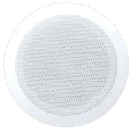 Pyle PDIC51RD Round 5.25 Inch 150 Watt Max 2 Way in Ceiling/in Wall Flush Mount Home Audio Speaker with Directional Tweeter, White (12 Pack)