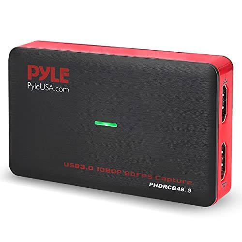  Pyle Capture Card Video Recording System - AV Game Live Streaming, Full HD 1080P Digital Media File Creation System w/ HDMI, Audio for USB, SD, PC, DVD, PS4, PS3, Xbox One, Xbox 360, Wi