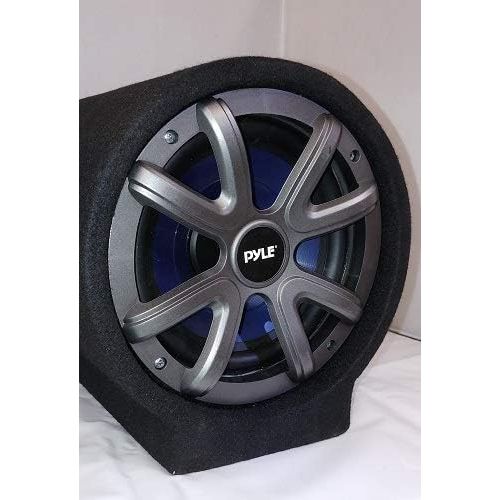  Pyle 8-Inch Carpeted Subwoofer Tube Speaker - 250 Watt High Powered Car Audio Sound Component Speaker Enclosure System w/ 1.5” Aluminum Voice Coil, 4 Ohm, 35Hz-800Hz Frequency, LED, RCA
