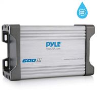 Pyle 2-Channel Marine Amplifier Receiver - Waterproof and Weatherproof Audio Subwoofer for Boat Stereo Speaker & Other Watercraft - 600 Watt Power, Wired RCA, AUX and MP3 Audio Inp