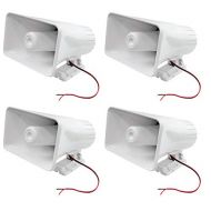 4) Pyle PHSP5 8 65W 8-Ohm Indoor & Outdoor PA Horn Speaker 65 Watts, White