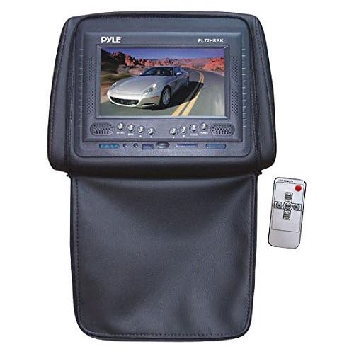  Pyle PL72HRBK Adjustable Headrests w/ Built-In 7 TFT/LCD Monitor W/IR Transmitter & Cover (Black)