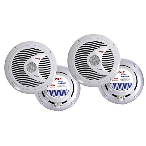  4) NEW Pyle PLMR60W 6.5 300Watt Dual Cone Boat Marine Water Resistant Speakers