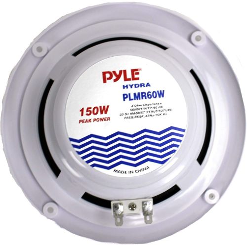  4) NEW Pyle PLMR60W 6.5 300Watt Dual Cone Boat Marine Water Resistant Speakers