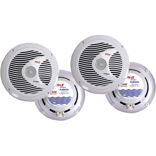  4) NEW Pyle PLMR60W 6.5 300Watt Dual Cone Boat Marine Water Resistant Speakers