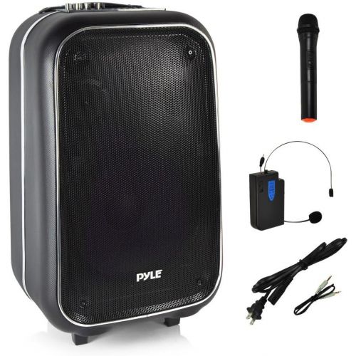  Pyle 12 Inch Full Range Portable Bluetooth Karaoke Loudspeaker, Karaoke Microphone, Built-in Rechargeable Battery with FM Radio. (PWMA1225BT), Black