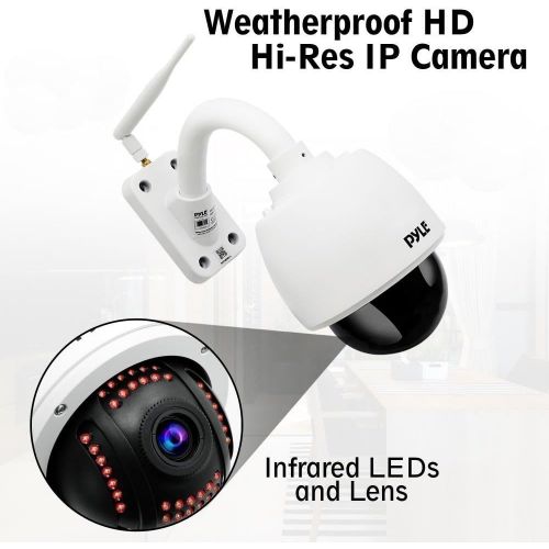  Pyle Outdoor IP Camera Optical Zoom - 960p HD Weatherproof Wireless Remote Home WiFi Security Surveillance h.264 ONVIF Video - Outside PTZ Pan Tilt Dome 4X Zoom for PC iOS and Android -