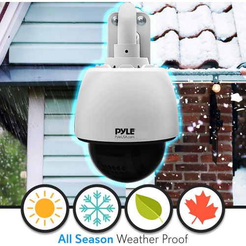  Pyle Outdoor IP Camera Optical Zoom - 960p HD Weatherproof Wireless Remote Home WiFi Security Surveillance h.264 ONVIF Video - Outside PTZ Pan Tilt Dome 4X Zoom for PC iOS and Android -