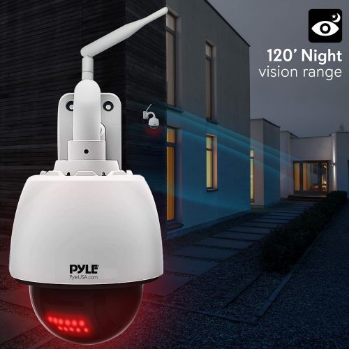  Pyle Outdoor IP Camera Optical Zoom - 960p HD Weatherproof Wireless Remote Home WiFi Security Surveillance h.264 ONVIF Video - Outside PTZ Pan Tilt Dome 4X Zoom for PC iOS and Android -