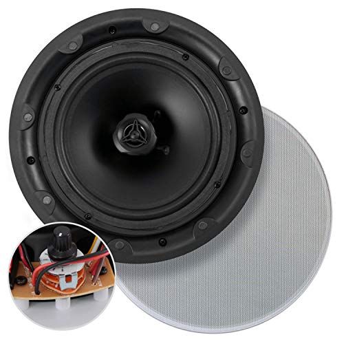  PYLE PDIC6LT Ceiling and Wall Mount Speaker - 6.5” 2-Way 70V Audio Stereo Sound Subwoofer Sound with Dome Tweeter, 500 Watts, in-Wall & in-Ceiling Flush Mount for Home Surround Sys