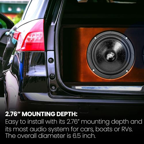  Pyle 6.5 Car Audio Speaker Midrange - 300 Watt High Power Sealed Back Mid Range Speakers System w/ Paper Coating Cone, 200-5 kHz, 93 dB, 8Ohm, 30 oz Magnet,1 inch KAPTON Voice Coil - Py