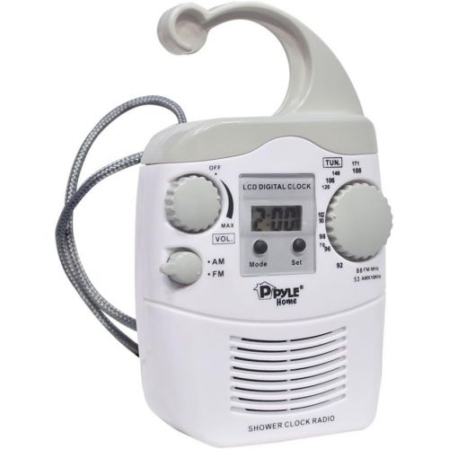  Pyle PSR6 LCD Digital Hanging Waterproof AM/FM Shower Clock Radio (Pair)