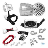 Pyle 600 Watt Weatherproof Motorcycle Speaker and Amplifier System w/Two 2.25 Inch Waterproof Speakers, AUX - Handlebar Mount ATV Mini Stereo Audio Receiver Kit Set - Also for Mari