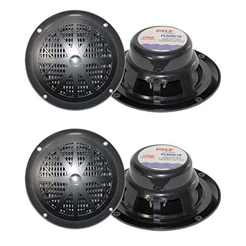  4) NEW PYLE PLMR61B 6.5 240W Marine/Boat Dual Cone Waterproof Speakers TWO PAIR