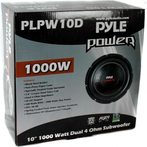  Pyle 10 1000 Watts Car Steel Basket Power DVC Dual 4 Ohm Subwoofer (8 Pack)