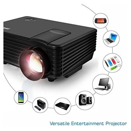  Portable Video Projector Full HD with Remote - Home Theater Projector Tv Digital Movie Projector - 1080p Support 80 Led LCD Display USB/HDMI Mac,Computer and Laptop - Pyle PRJG88