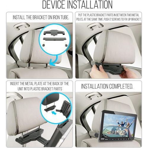  Pyle Universal Car Headrest Mount Monitor - 10.5 Inch Vehicle Multimedia CD DVD Player - Smart Audio Video Entertainment System w/HDMI & Hi-Res TV LCD Screen - Includes Mounting Bracket