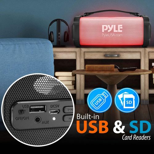  Pyle Wireless Portable Bluetooth Boombox Speaker - 300 Watt Rechargeable Boom Box Speaker Portable Music Barrel Loud Stereo System with AUX Input, MP3/USB Port, Fm Radio, 2.5 Tweeter -